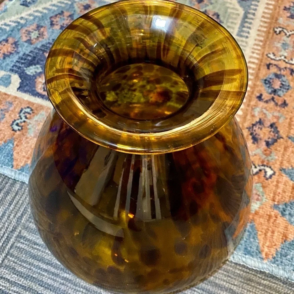 Maestri Vetrai Tortoiseshell Handblown Glass Vase